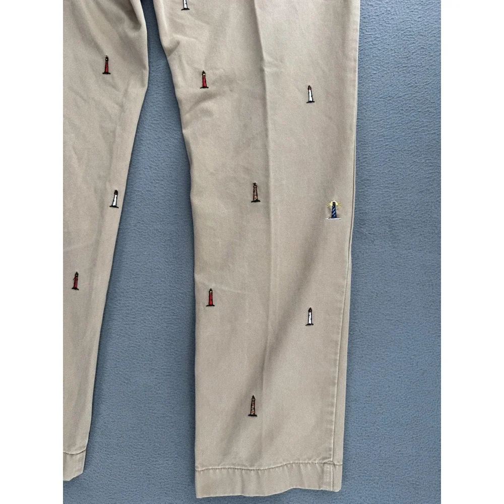 J.Crew Chinos 33x32 All over print Lighthouse Embroidered Yacht Club Nautical